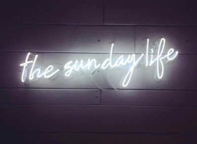 The Sunday Life Neon Sign Lamp Light 24''x7'' Acrylic Wall Decor With Dimmer VH