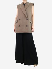 Camilla And Marc Brown Sleeveless Houndstooth Vest - Size Uk 10