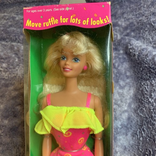 NEW MATTEL 1994 RUFFLE FUN BARBIE #12435 NIB - Picture 2 of 6