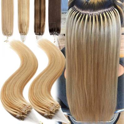 Micro Links Micro Loop Ring Beads Remy Human Hair Extensions Thick 200Strands 1g