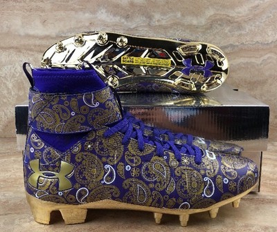 purple and gold nike football cleats