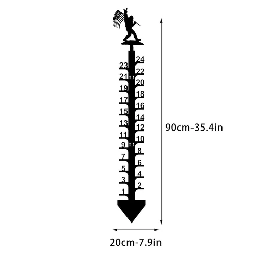 24 inch Snow Gauge Metel Outdoor Upgraded Iron Art Snow Measuring Gauge - Picture 2 of 7
