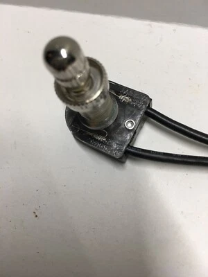 SINGLE CIRCUIT NICKEL ROTARY CANOPY LAMP SWITCH 5/8 SHANK NEW OLD STOCK