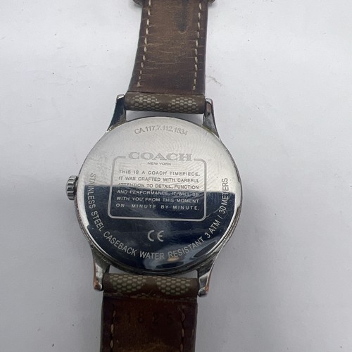 Women’s Coach Ruby 32mm Leather Strap Watch (Khaki) - Picture 4 of 6