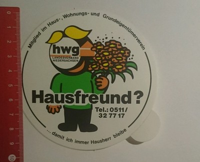 Aufkleber/Sticker: hwg Landesverband Niedersachsen Hausfreund (25101694)