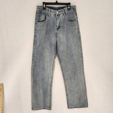 Womens Wide Leg Jeans High Waisted Medium Denim Pants Loose Straight Trousers