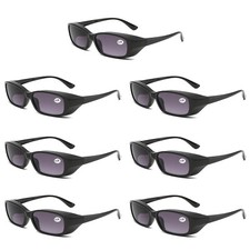 7 PK Mens Thick Frame Full Tinted Sun Readers Reading Sunglasses Safety Glasses