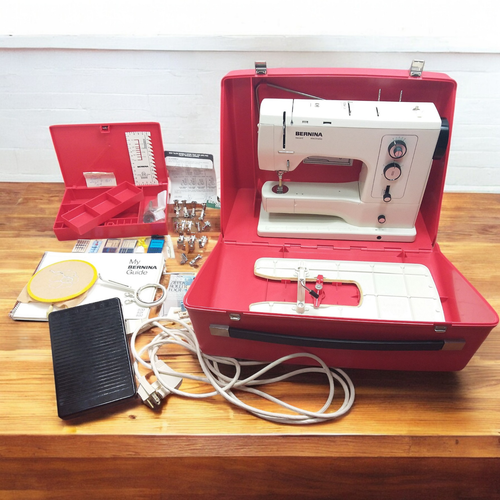 Bernina 830 Record Sewing Machine with Case, Table, Pedal, Accessories, Manual