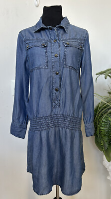 Ted Baker Soft Denim Jeans Ladies Chambray Long Sleeve Blue Shirt Dress Size 4 | eBay Ted Baker Soft Denim Jeans Ladies Chambray Long Sleeve Blue Shirt Dress Size 4 | eBay