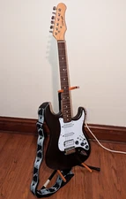 Full Size 6-String Electric Guitar, Natural Maple Neck, HHH Pickups, Strat Style