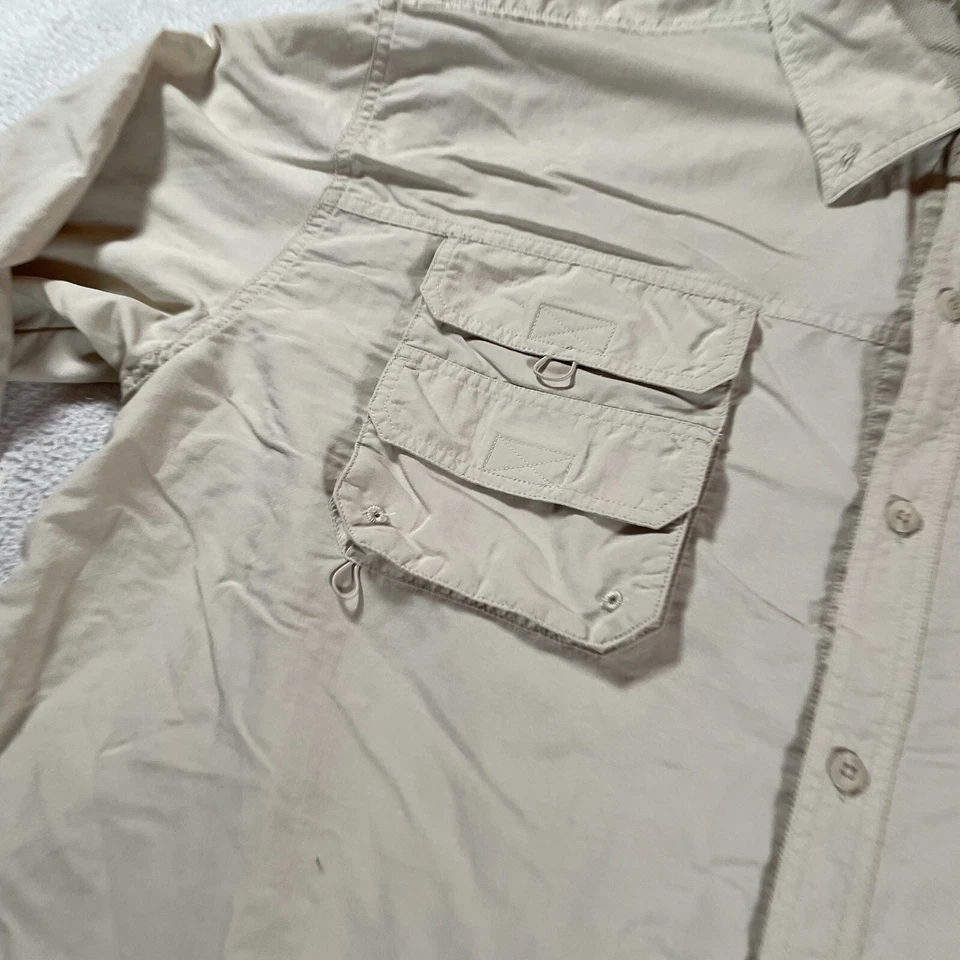 Quest Vented Shirt Mens 2XL XXL Tan Button Down Fish Outdoor Fishing Camp Boat - Image 3 of 4