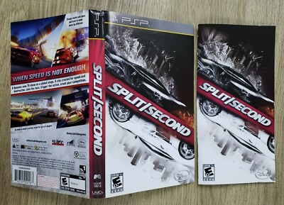 USED COVER & MANUAL ONLY - NO GAME - SPLIT SECOND - PSP 