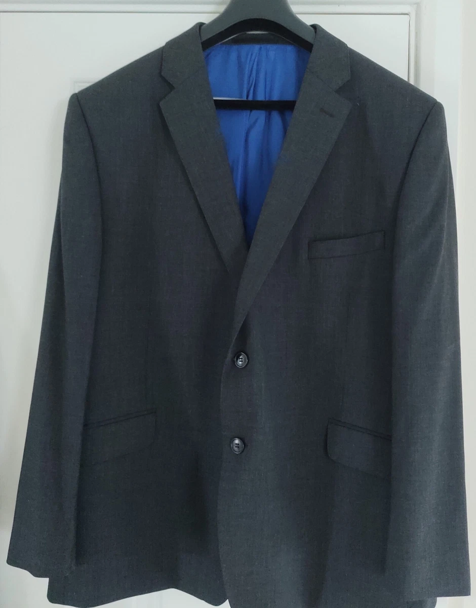 Suit Grey Slaters Charcoal Plain Performance Size Chest 48 Waist 42 Leg 29