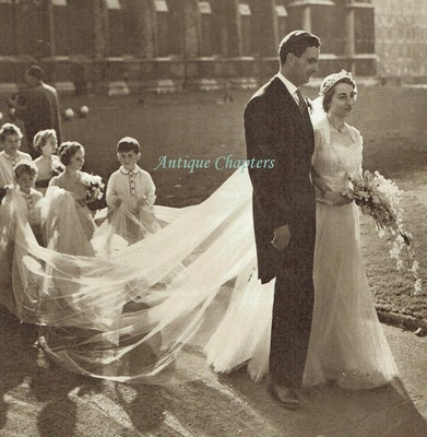 Wedding Lady Davina Mary Cecil & Harry John Neville Vane 1952 Photo Article E805