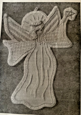 Linda Jane Webster Needlepoint Line Drawn Canvas Jerry Lee Christmas Angel 24 Ct