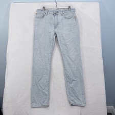 Levis 502 Jeans Men 33x32 33x30 Blue Light Wash Regular Tapered Leg Stretch