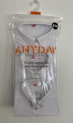 John Lewis ANYDAY Alter 13 Mädchen Langarmshirts, 3er Pack, weiß,  