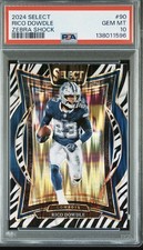 2024 Panini Select - Concourse Rico Dowdle #90 Zebra Shock POP 1! PSA 10 Cowboys