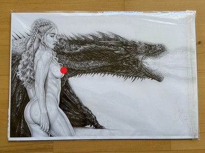 Signed/Limited ''DROGON II''  Armando Huerta artprint ''13 x 19'', DAENERYS, GoT