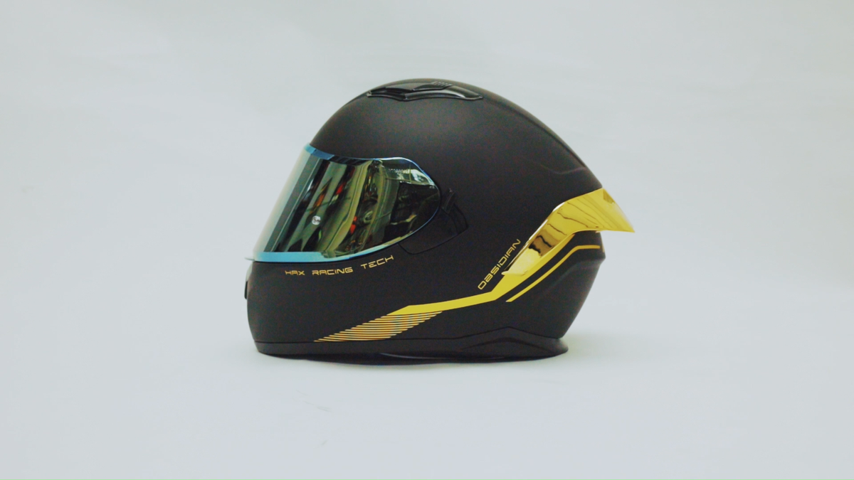HAX Obsidian Full Face Dual Visor Adult Motorcycle Helmet Matte