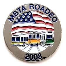 MBTA Roadeo 2008 Pin Boston Transit Subway Bus Rail Employee Event Souvenir