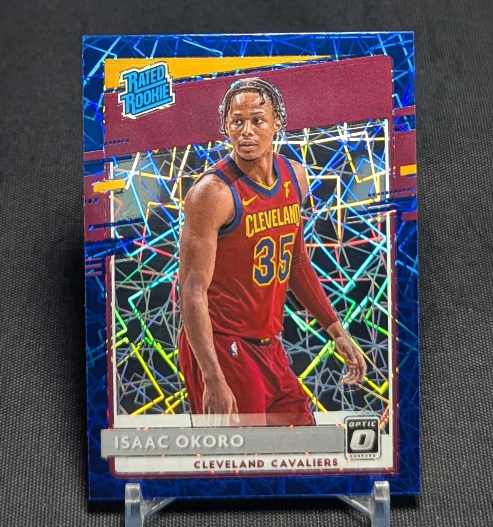 Isaac Okoro Blue Velocity Prizm Rated Rookie RC 2020-21 Optic Card 155 Cavaliers