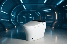 One-Piece Dual Flush Toilet Warm Dryer Night Light Foot Sensor + Remote Control