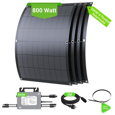 Balkonkraftwerk 800 Watt | 800W Komplettset mit FLEXIBEL SOLARPANEL PV Modul APP