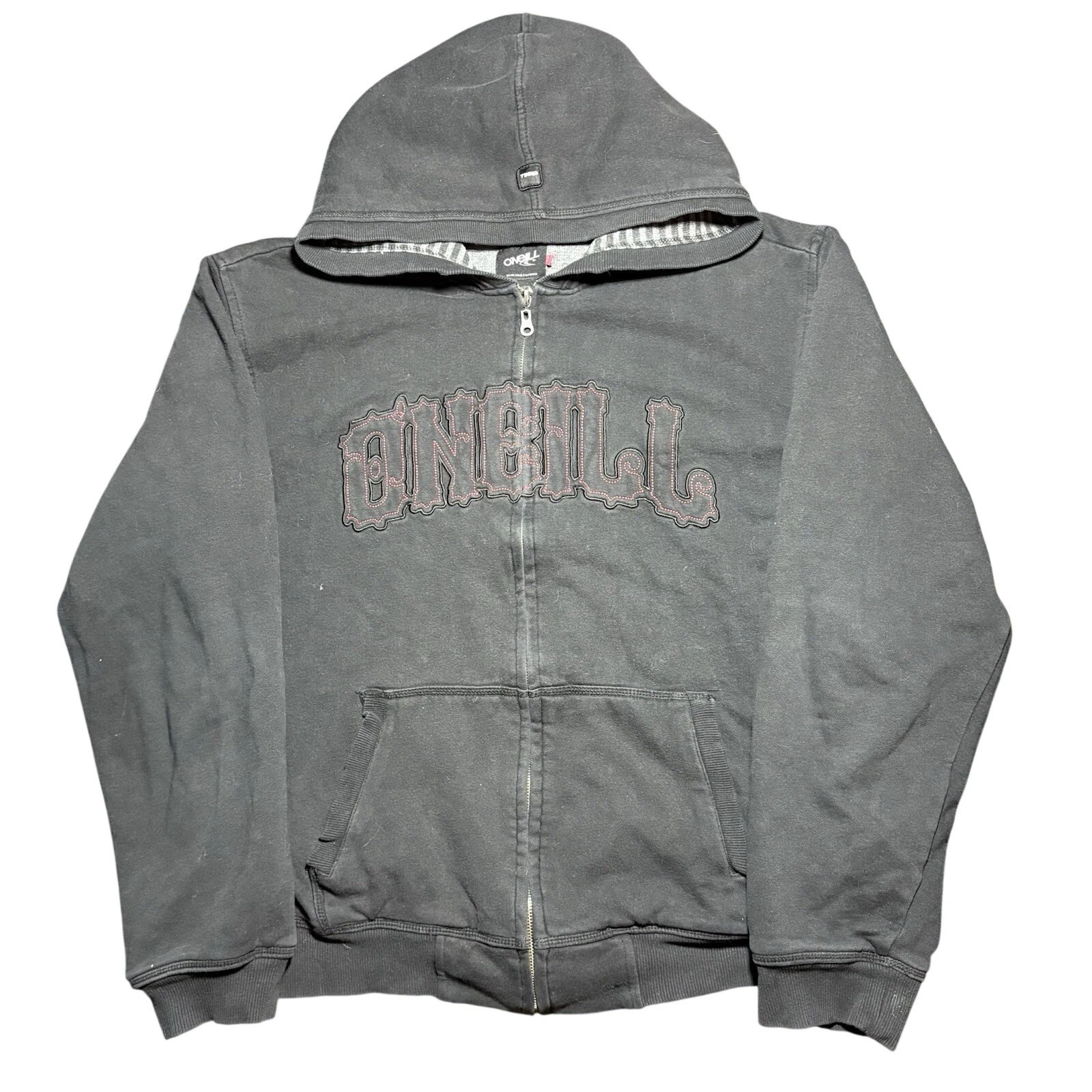 Vintage O'Neill Hoodie XL Men's Grunge Surfer Thermal Lined Zip Up Y2K