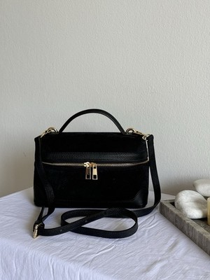 Damentasche mit Umhängetasche, Tasche aus echtem Leder und Wildleder