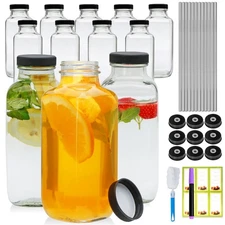 16oz glass bottles with lids,juice bottles gifts for women,glass bottles with...