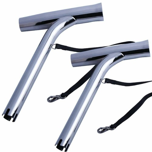 TTYSHIP Lot De 2 Repose-Cannes Pêche Acier Inox 360° Autobloquant – Support Canne Réglable Pour Plage, Rivière, Bord De Mer