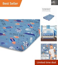 Galaxy-Themed Baby Boy Fitted Crib Sheet - Soft Microfiber, Perfect Fit 28x52