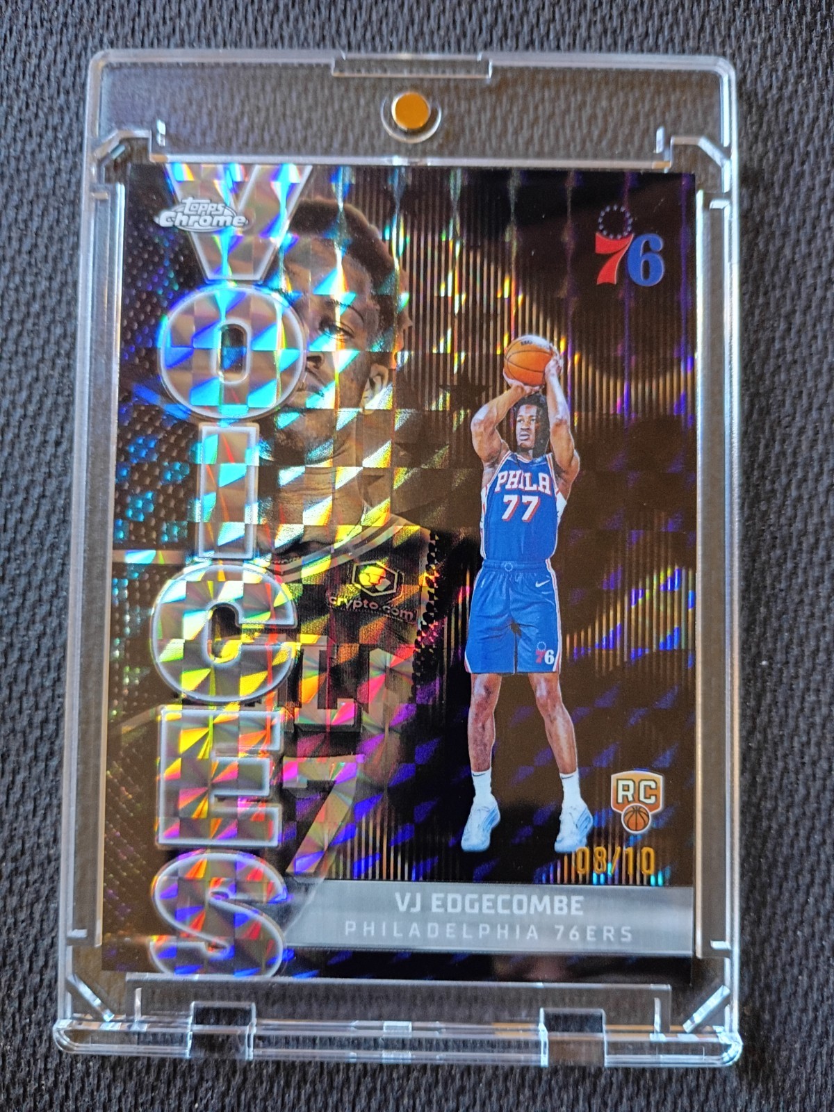 2025-26 Topps Chrome VJ Edgecombe Voices RC Geometric Black Refractor #/10 MINT