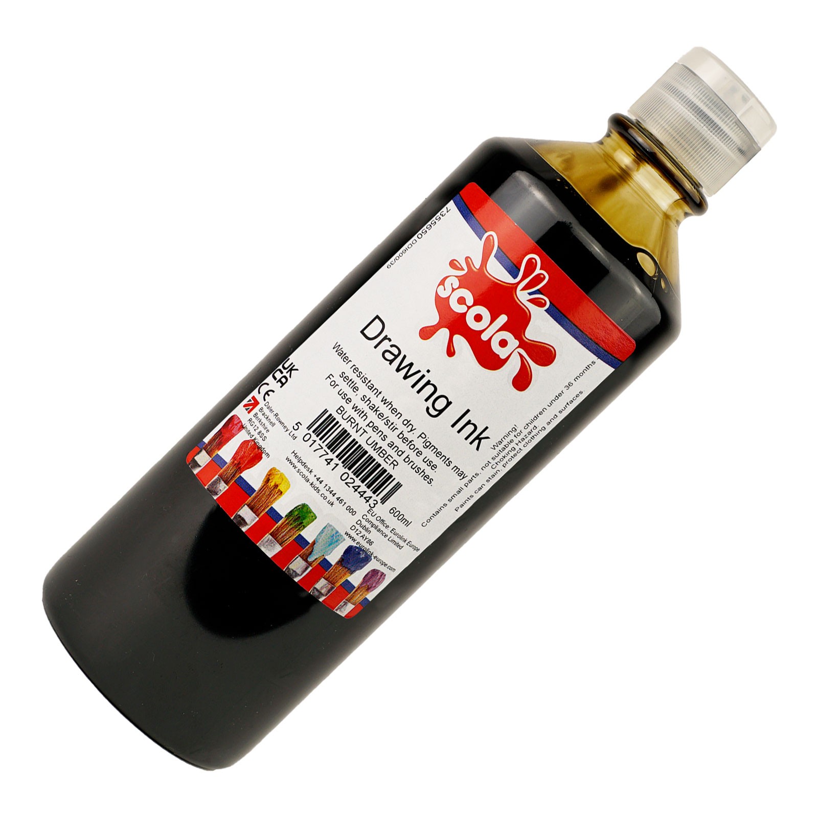 SCOLA SCO DRAWING INK 600ML BURNT UMBER