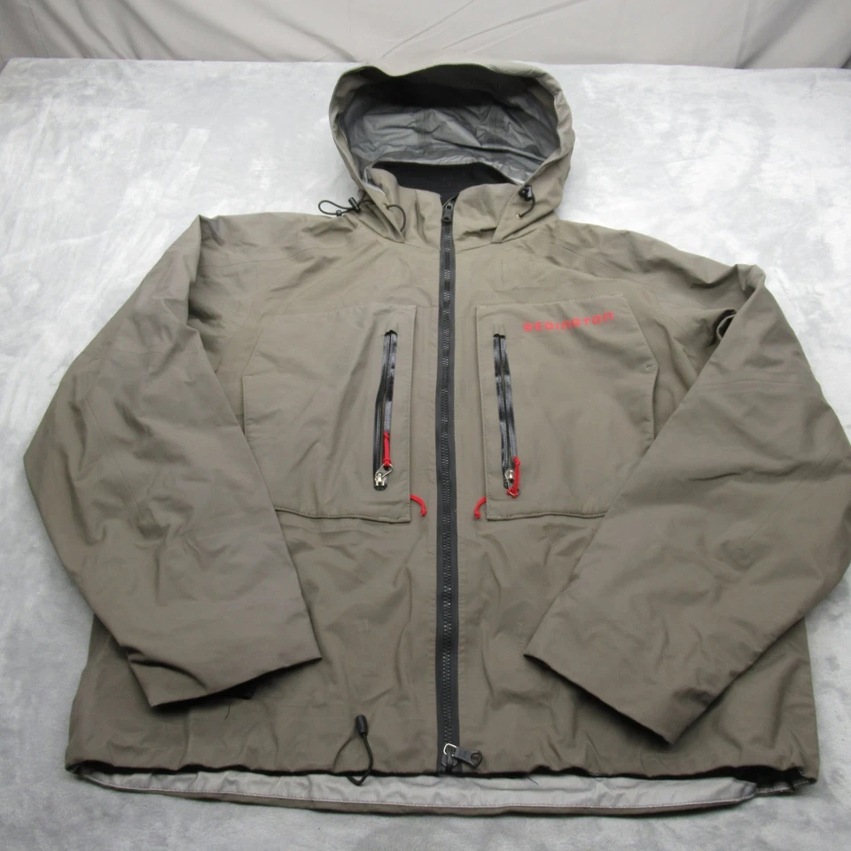 Chaqueta Redington Hombre Grande Verde Bolsillos Impermeable Con Capucha Utilidad Cremallera Completa LEER Foto 2 de 4