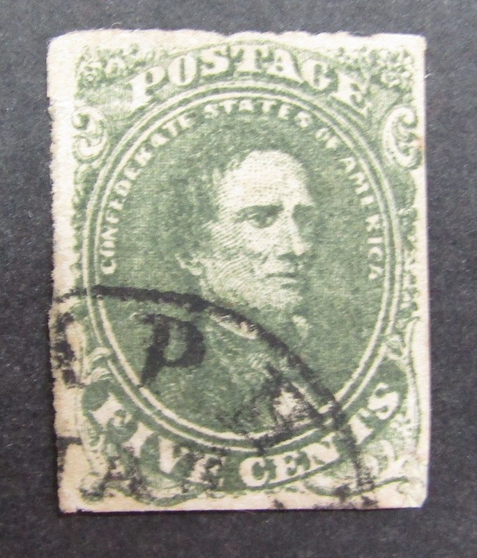 nystamps US CSA Confederate Stamp # 1 Used $175        U19x3558