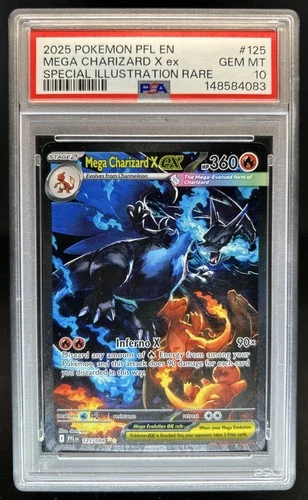 2025 Pokemon PFL Mega Charizard X ex Special Illustration Rare #125/094 PSA 10