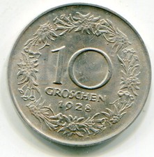 Austria 10 Groschen 1928 key date HG coin KM-2838   lotfeb4753