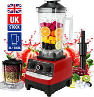 2L+650ML Commercial Food Blender Juicer Mixer Crusher Processor Grinder 4500W UK