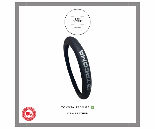 TOYOTA TACOMA STEERING WHEEL COVER GENUINE LEATHER 15" OEM QUALITY - Image 2 of 3