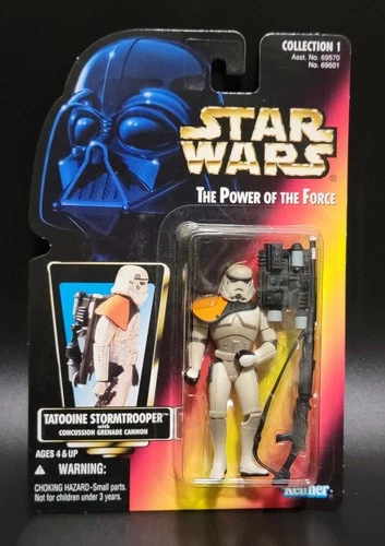 Star Wars The Power Of The Force Tatooine Stormtrooper Figure Sealed On Card