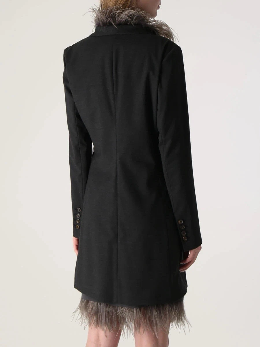 GUCCI RRP 3700$ Brunello Cucinelli blazer lana piuma di struzzo bordo colletto taglia 44