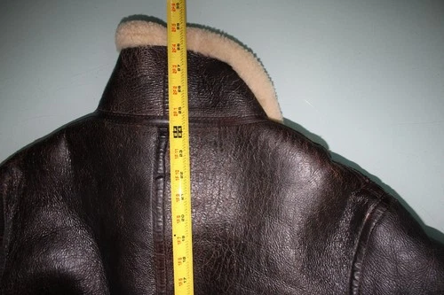 Vintage B3 B-3Aviator bomber Shearling Jacket D Brown Genuine Leather Distress image 8