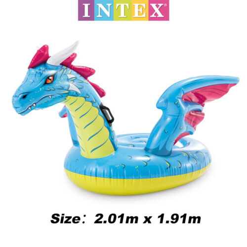 INTEX Giant Unicorn Pink Flamingo Dragon Ride On Float Raft Swimming Pool Beach - Picture 13 of 14