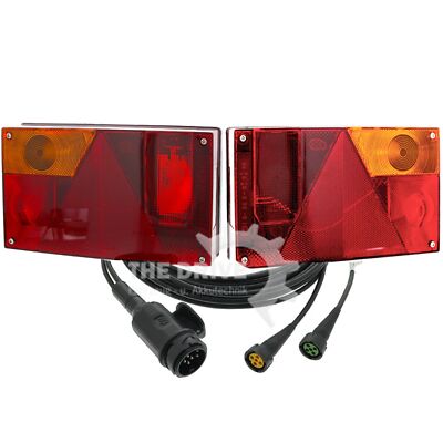Aspöck Multipoint 1 Rückleuchten-Satz + 4 m. 13-pol. Anschlusskabel Anhänger Set