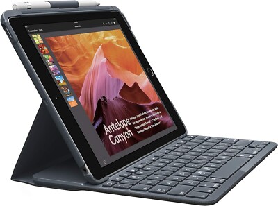 Logitech Slim Folio Keyboard/Cover Case Folio for iPad 5th/6th Gen -- 920-009017