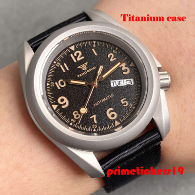 Tandorio NH35 Sapphire 3.8 Date Titanium Light Weight Automatic Men Watch 20atm