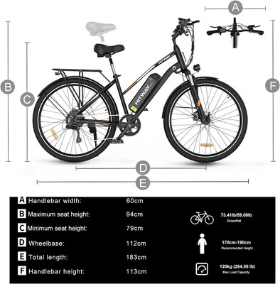 Bicicleta Electrica Plegable Bicicleta Eléctrica HITWAY Para Mujer