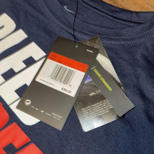 New England Patriots Nike NFL Bleed Blue/Red Team Slogan Tee Shirt Size Large - Picture 3 of 11